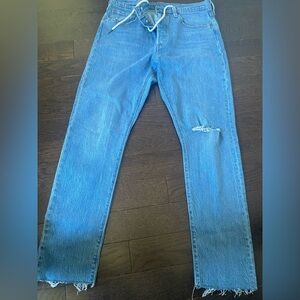 Women’s Levi straight jeans, adjustable waist tie